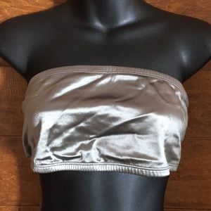 Pewter Silver bandeau Top bra Medium festival
